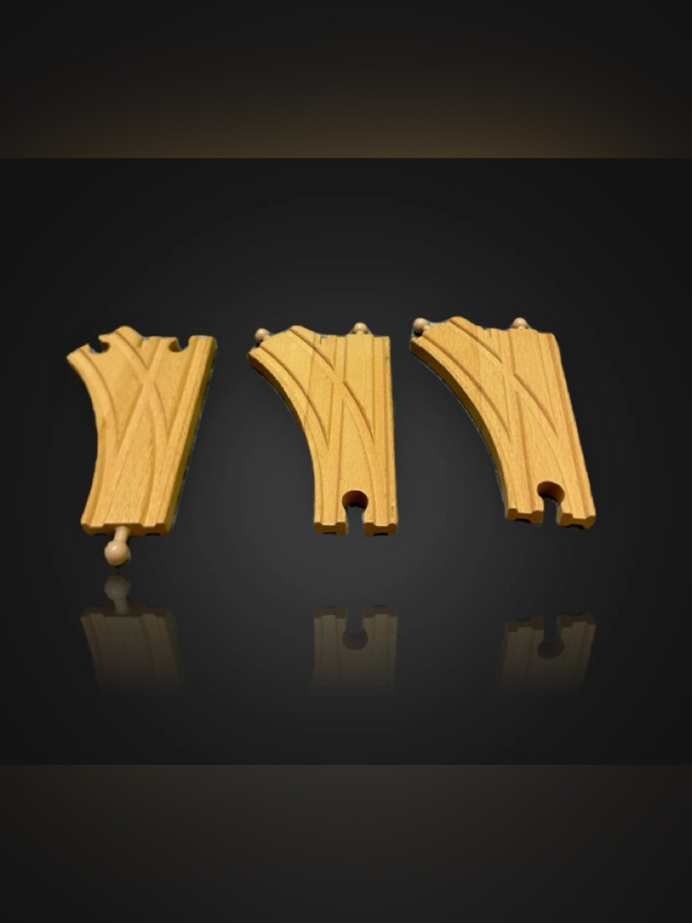 Thomas & Friends Wooden Train Track Curved Connectors - Brown